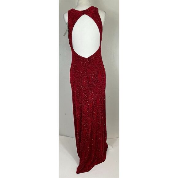 Vintage y2k 90s Cache Prom Formal Dress Glitter Maxi Fitted M Red Whimsical USA - Picture 4 of 16